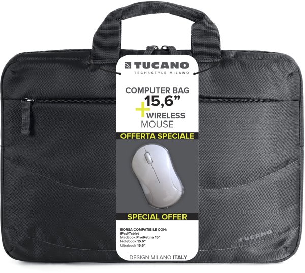 Τσάντα υπολογιστή Tucano Borsa Idea 15.6" + ποντίκι, μαύρο