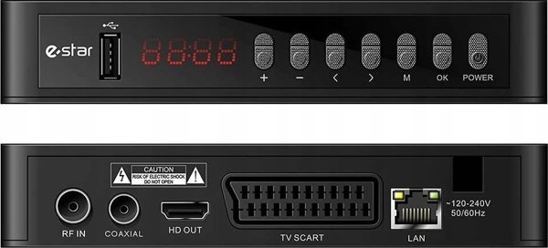 Δέκτης τηλεόρασης Estar TV priedelis STB eSTAR T2 618 HD Juodas