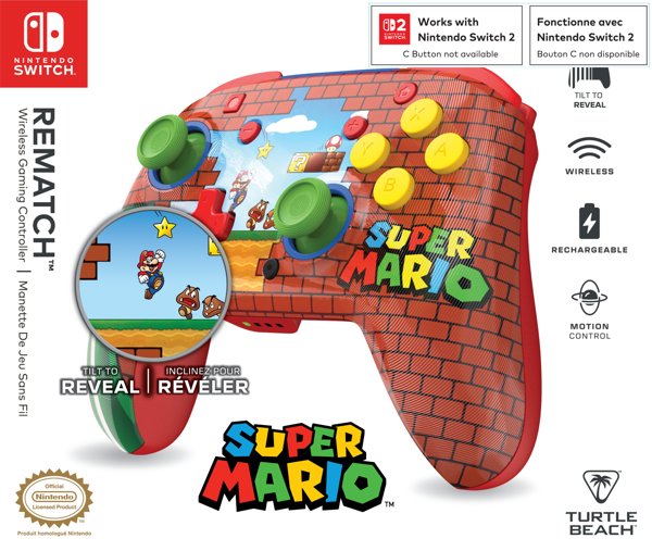 Turtle Beach Rematch Ασύρματο Χειριστήριο για Nintendo Switch, Mario Bricks