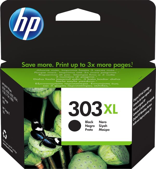 Μελάνι HP HP 303XL - 12 ml - Υψηλής Απόδοσης - Μαύρο - Αυθεντικό - Φυσίγγιο Μελανιού - για Envy Photo 62XX, Photo 71XX, Photo 78XX