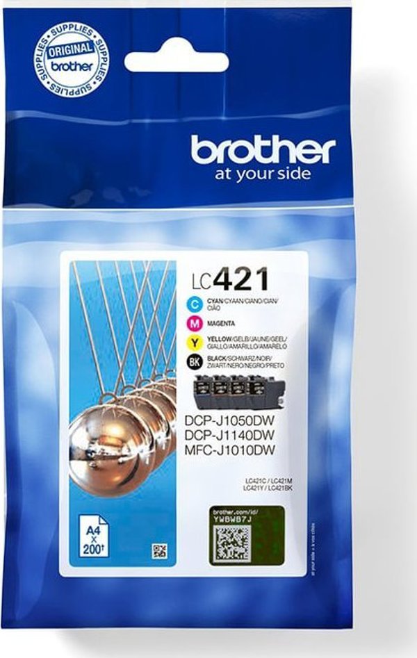 Tusz Brother Brother LC-421 VALUE PACK INK Juodas/F. DCPJ1050DW/J1140DW/MFCJ1010DW