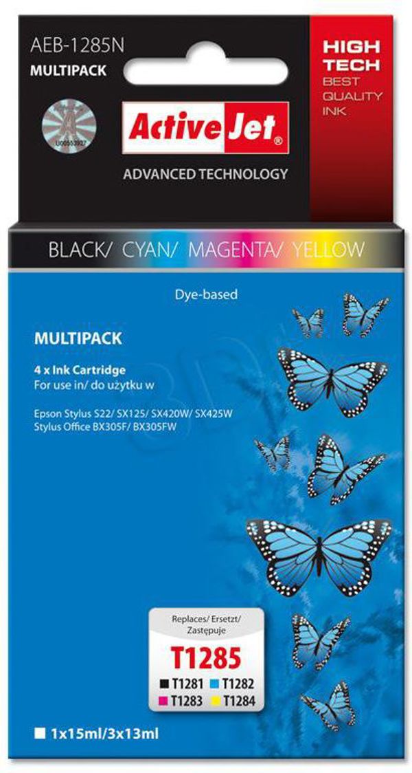 Μελάνι Activejet μελάνια AEB-1285N / C13T12854010 (κυανό, ματζέντα, κίτρινο, μαύρο)