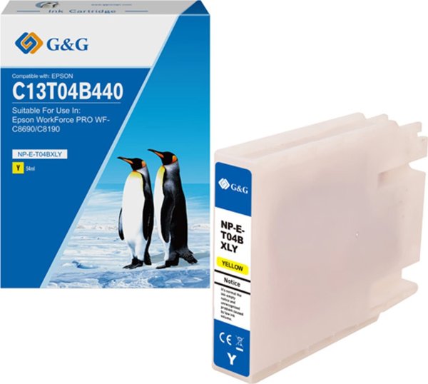 G&G Συμβατό Μελάνι C13T04B440 για Εκτυπωτές, Κίτρινο, Υψηλής Ποιότητας