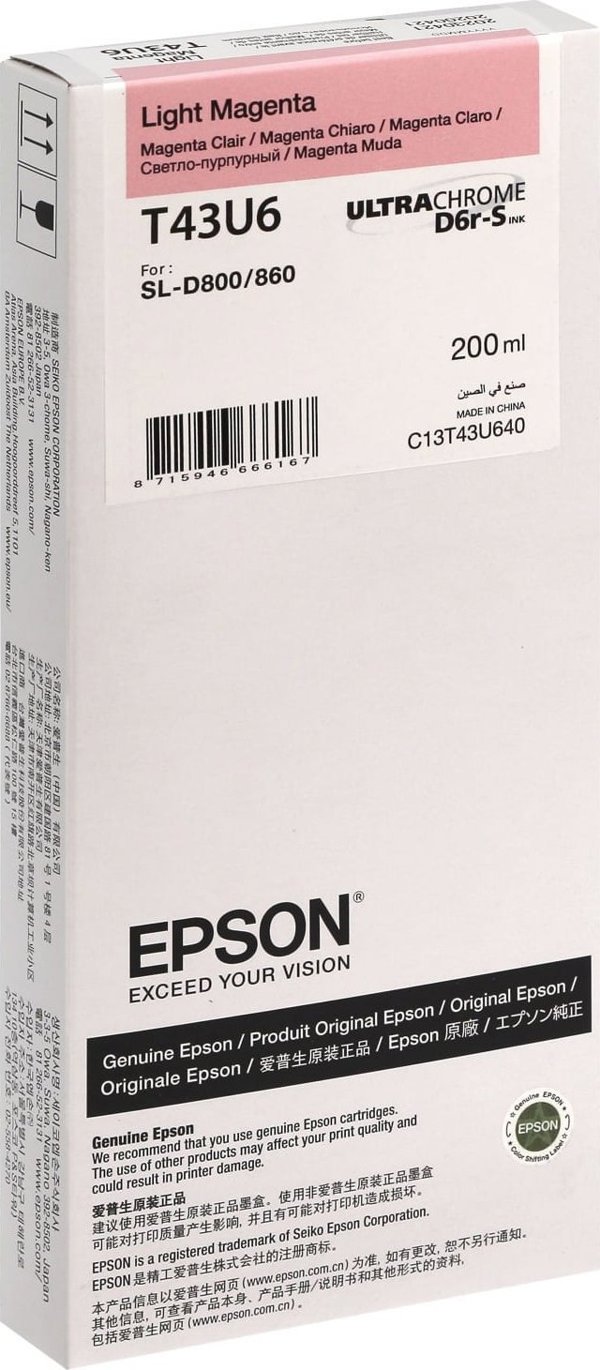 Tusz Epson Epson ink cartridge light magenta T 43U 200 ml    T 43U64N