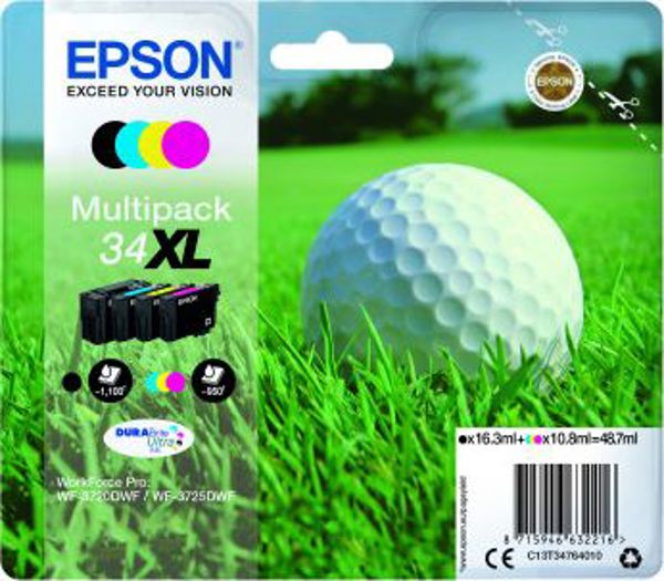 Μελάνι Epson 34XL MPACK INK (XL BKundSTD CM - C13T34794010
