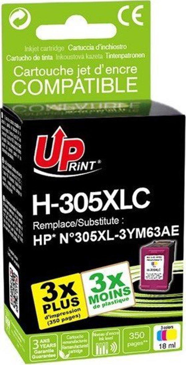 UPrint Συμβατό Μελάνι για HP 305XL (3YM63AE), Tri-Colour, Υψηλής Απόδοσης, για DeskJet 2300, 2710, 2720 & Plus 410