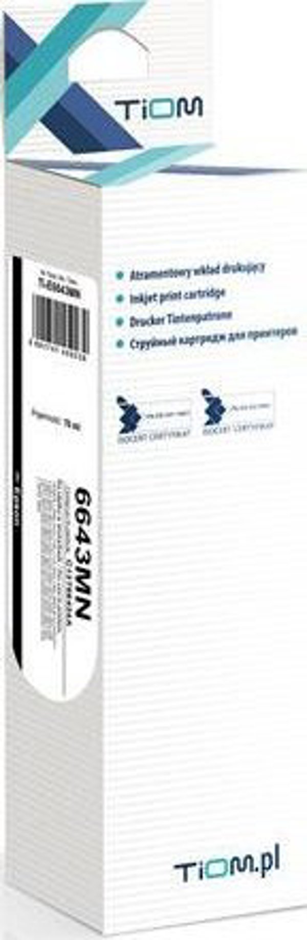 Μελάνι Tiom για Epson 6643MN / C13T66434A, 70ml, Πορφυρό (Magenta), Συμβατό με Σειρά Epson L
