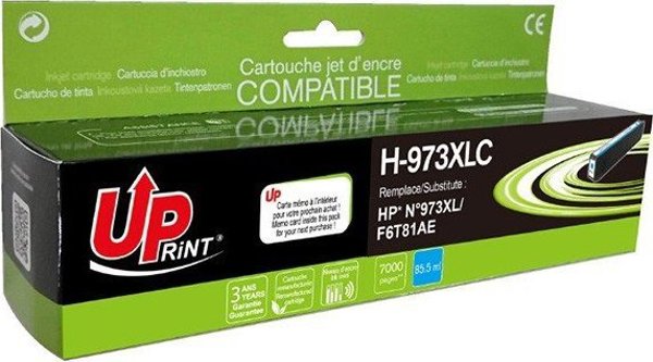 UPrint Συμβατό Μελάνι HP 973X (F6T81AE) Κυανό, 86ml, για HP PageWide Pro 452 / 477
