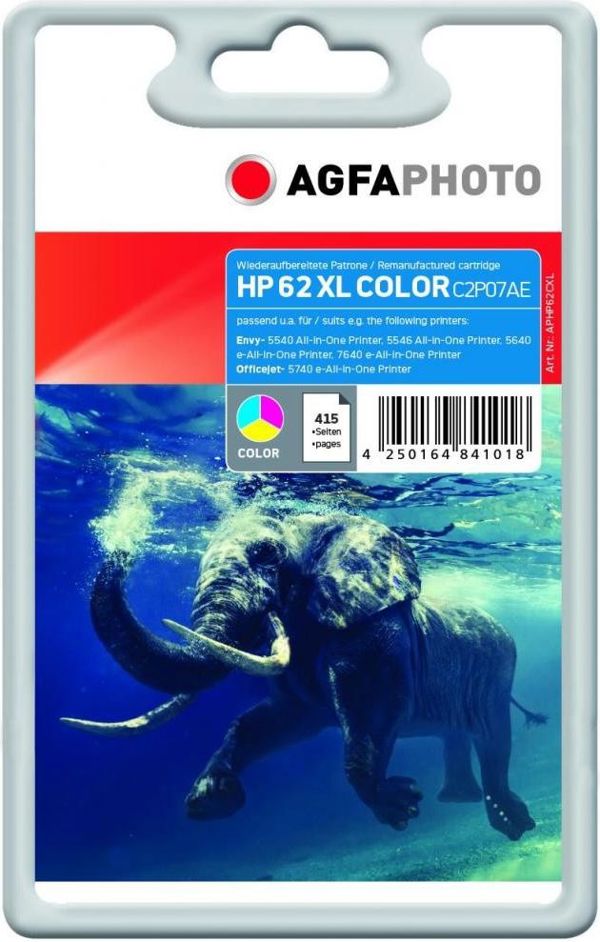 Μελάνι AgfaPhoto Μελάνι AGFC2P07AE / HP No. 62 XL (Χρώμα)