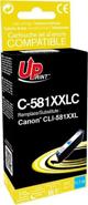 UPrint Συμβατό Μελάνι CLI-581C XXL για Canon PIXMA TR7550, TR8550, TS6150, Κυανό, 11.7ml