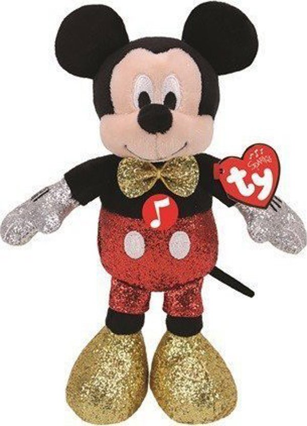 TY Beanie Babies Μασκότ Mickey & Minnie Mouse Με Ήχο 20cm, Κόκκινο