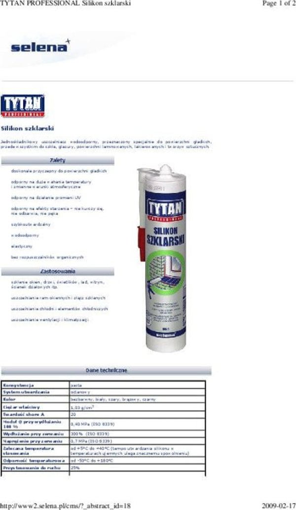 Σιλικόνη για γυαλί και ενυδρεία Tytan 280ml μαύρο