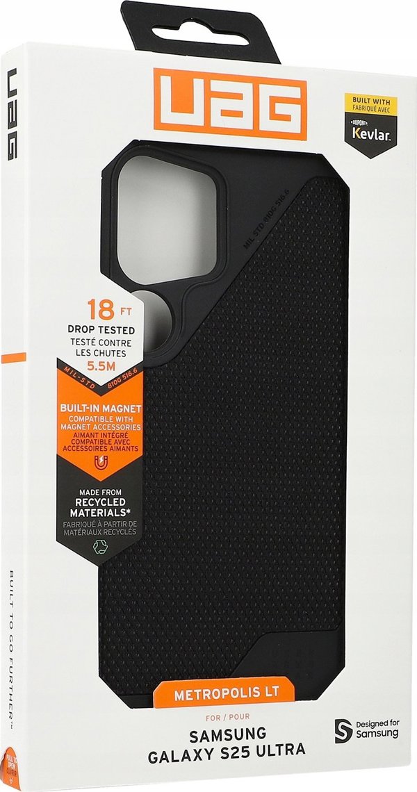 UAG Urban Armor Gear θήκη METROPOLIS LT MAGNET με ενσωματωμένη μαγνητική μονάδα για SAMSUNG S25 Ultra 5G kevlar black