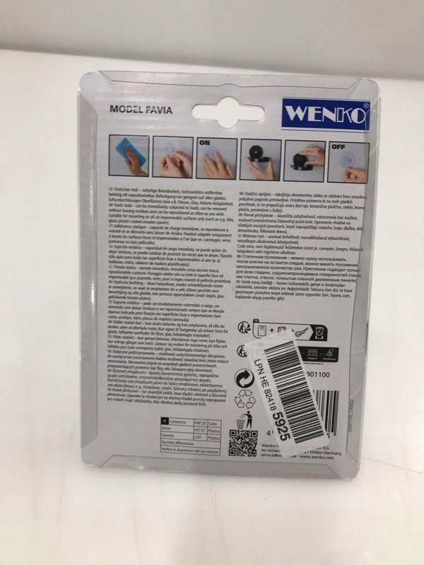 Wenko Θήκη Χαρτιού Υγείας PAVIA Static-Loc, Επιτοίχια Βάση Χωρίς Τρύπημα
