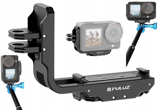 Uchwyt Szyna Klatka Poziom Pion 1/4'' i GoPro do DJI Osmo Action 5 Pro / 4 / PU768B