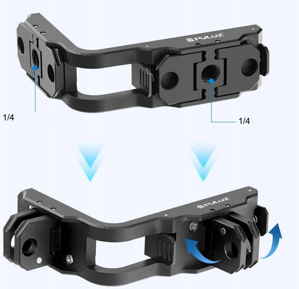 Uchwyt Szyna Klatka Poziom Pion 1/4'' i GoPro do DJI Osmo Action 5 Pro / 4 / PU768B