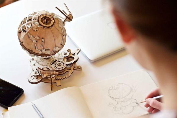 UGEARS UGEARS 3D Puzzle Globe Ξύλινο Μηχανικό μοντέλο για συναρμολόγηση 8255437 4820184121096
