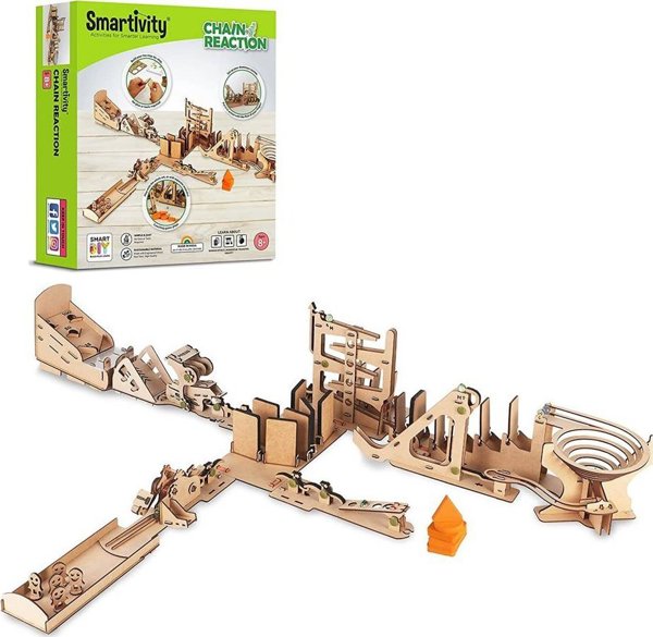 UGEARS Smartivity Ξύλινα Μηχανικά Παζλ 3D - Αλυσιδωτές Αντιδράσεις