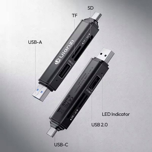 Ulanzi Cr1 Αναγνώστης Καρτών 3 σε 1 Usb 3.0 / Usb-c Sd Tf Microsd / 150–200 Mb/s / Cr1 / Sku:x117