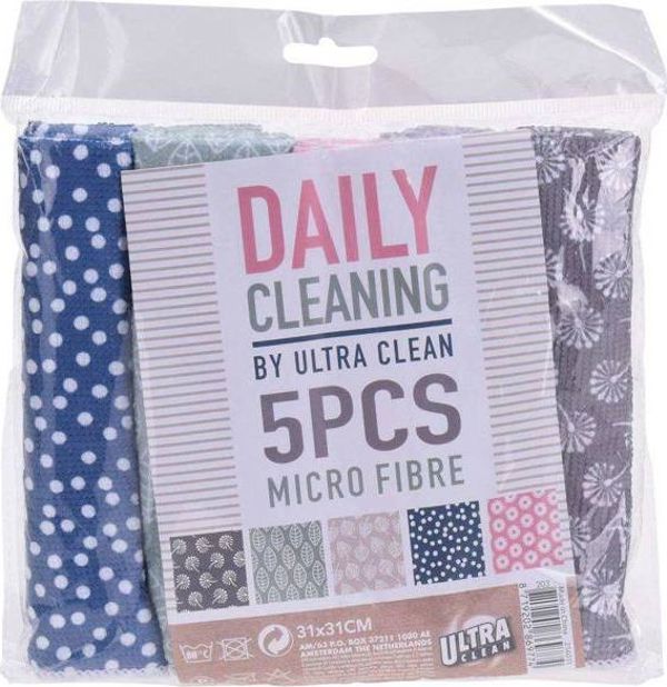 Ultra Clean Πανιά Καθαρισμού Κουζίνας από Μικροΐνες 31x31cm - 5 Τεμάχια