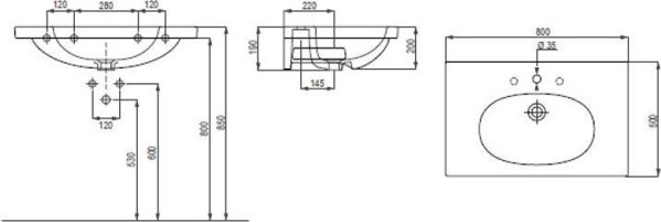Νιπτήρας Geberit Umyw.Ovum Citterio 60Cm με άνοιγμα L41160900