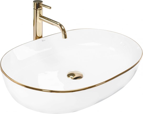 Umywalka Rea Umywalka nablatowa Rea CLEO 61 Gold Edge