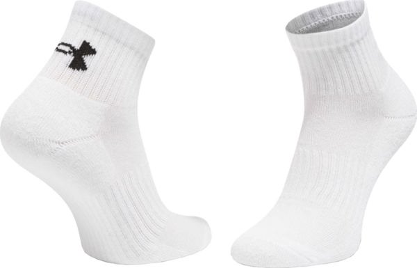Under Armour Κάλτσες Core Quarter 3-Pack 1358344-100 Λευκές 36-41