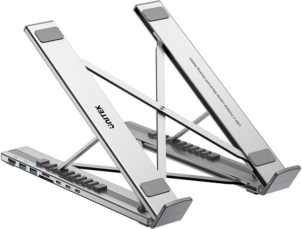 Unitek Ρυθμιζόμενη Βάση Laptop με Hub, HDMI, Power Delivery & SD Card Reader