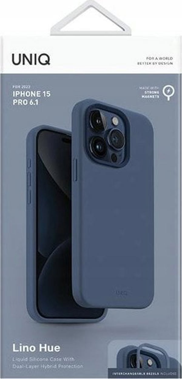Uniq UNIQ Lino Hue iPhone 15 Pro 6.1" case Magclick Charging navy blue/navy blue