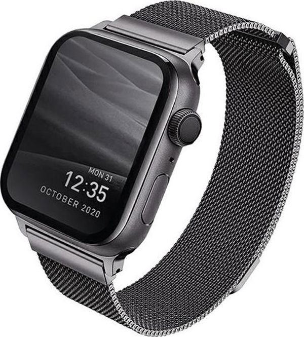 Uniq Dante Λουράκι για Apple Watch Series 4/5/6/SE 44mm από Ανοξείδωτο Ατσάλι, Magnetic Mesh, Graphite