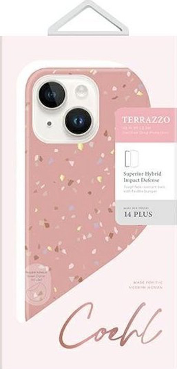 Uniq Etui UNIQ Coehl Terrazzo Apple iPhone 14 Plus ροζ/κοραλλί