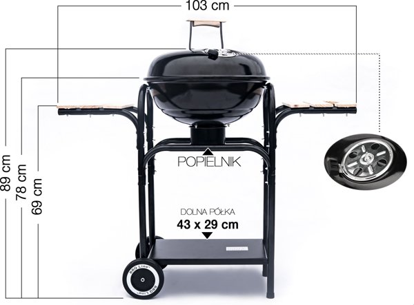 Unimet Ψησταριά κήπου με κάρβουνα 43 cm x 43 cm