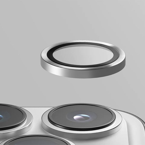Uniq UNIQ Optix Aluminium Camera Lens Protector iPhone 16 6.1" / 16 Plus 6.7" sterling silver προστατευτικό φακού κάμερας από αλουμίνιο με εφαρμοστή