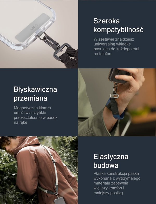 Uniq UNIQ Vista καθολικό λουράκι τηλεφώνου 2 σε 1 παστέλ πράσινο/laurell green