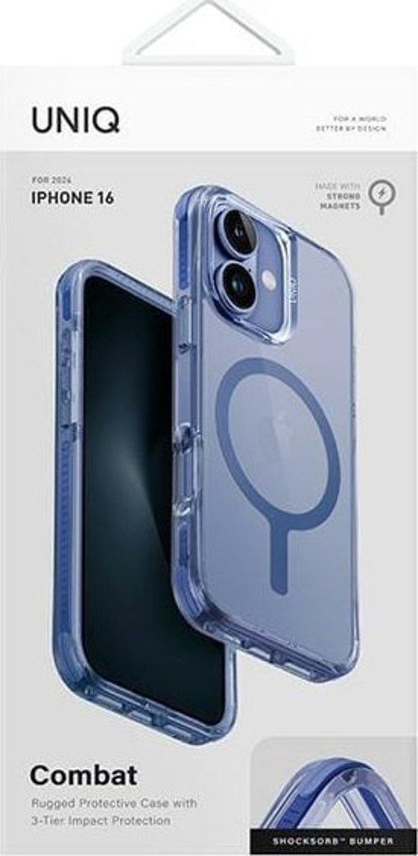 Uniq UNIQ θήκη Combat iPhone 16 6.1" Magclick Charging μπλε/pearl blue