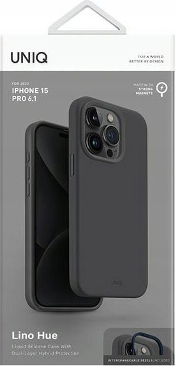 Uniq UNIQ θήκη Lino Hue iPhone 15 Pro 6.1" Magclick Charging γκρι/ανθρακί