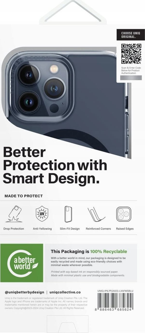 Uniq UNIQ θήκη LifePro Xtreme iPhone 15 Pro Max 6.7" Magclick Charging σκούρο μπλε/καπνιστό μπλε