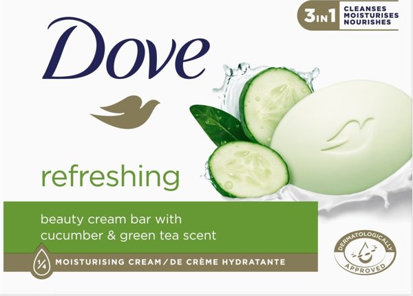 Unilever Dove Ανανέωση Σαπούνι σε Στέρεη Μορφή 3σε1 - Αγγούρι & Πράσινο Τσάι 90g