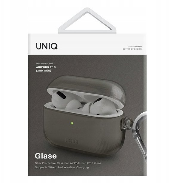 Uniq Etui UNIQ Glase Apple AirPods Pro 2 dymny/glossy smoke