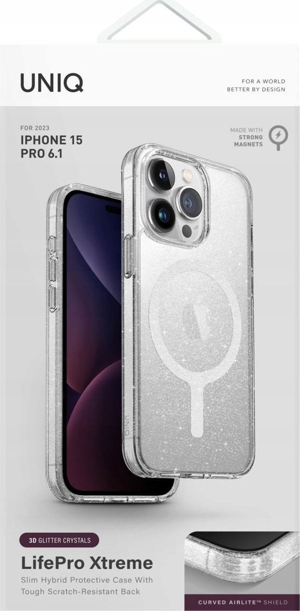 Uniq UNIQ θήκη LifePro Xtreme iPhone 15 Pro 6.1" Magclick Charging διαφανές/tinsel lucent