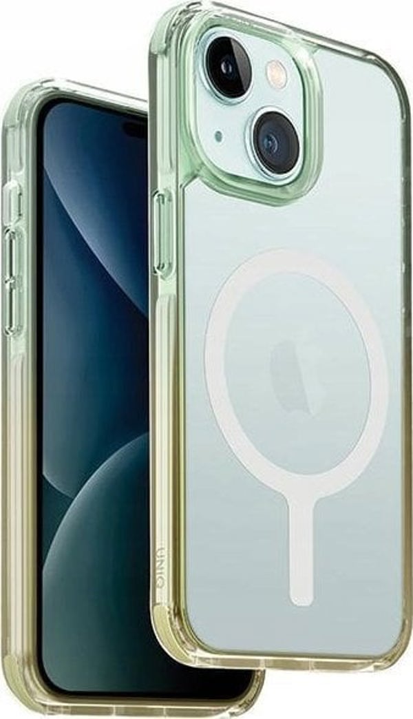 Uniq UNIQ θήκη Combat Duo iPhone 15 / 14 / 13 6.1" Magclick Charging πράσινο-κίτρινο/θαλασσί πράσινο-απαλό κίτρινο