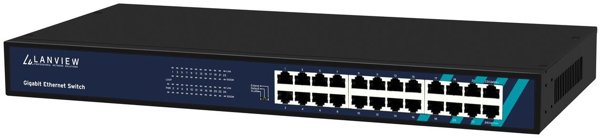 Lanview Unmanaged Switch 24-Θυρών, 10/100/1000Mbps, Gigabit Ethernet, 1U Rackmount