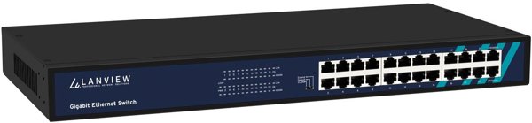 Lanview Unmanaged Switch 24-Θυρών, 10/100/1000Mbps, Gigabit Ethernet, 1U Rackmount