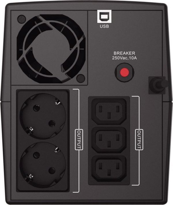 UPS Conceptronic Conceptronic ZEUS08EM μονάδα αδιάλειπτης παροχής ρεύματος (UPS) Τεχνολογία line-interactive 1,5 kVA 900 W 5 x υποδοχή δικτύου