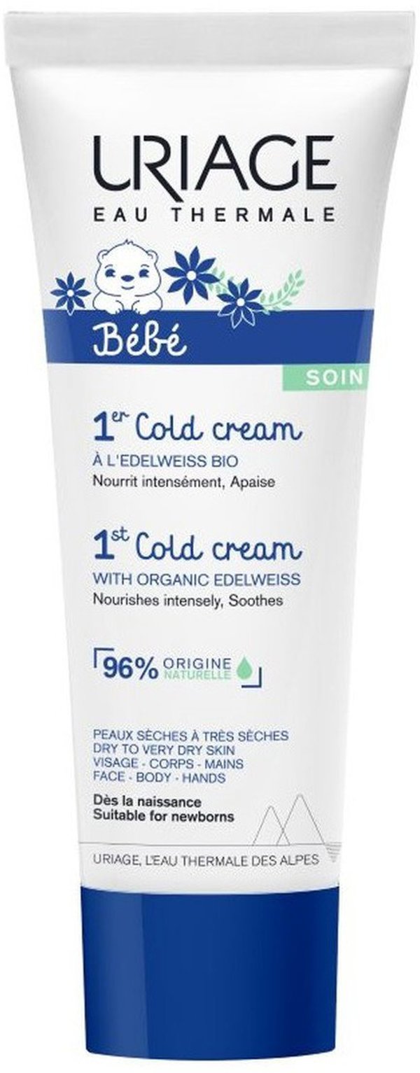 Uriage Bebe 1st Cold Cream εξαιρετικά θρεπτική προστατευτική κρέμα για το πρόσωπο και το σώμα του μωρού 75ml