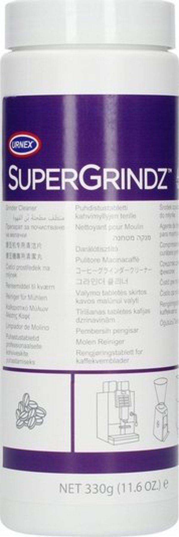 Urnex Urnex Supergrindz μύλος καθαρισμός ταμπλέτες καθαρισμός ταμπλέτες 330 γρ. 13317922 754631713708