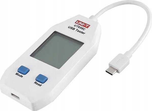 USB C tester συμβατός με πρωτόκολλα QC1.0/ 2.0/ 3.0/ 4.0, 0~99999mAh| 0~1000Wh| 1~480?, 4~24VDC, 0.05~5ADC, UNI-T
