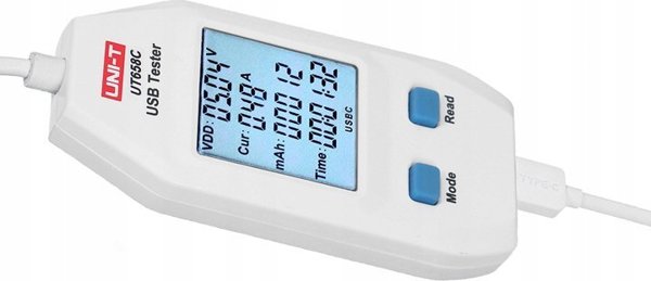 USB C tester συμβατός με πρωτόκολλα QC1.0/ 2.0/ 3.0/ 4.0, 0~99999mAh| 0~1000Wh| 1~480?, 4~24VDC, 0.05~5ADC, UNI-T