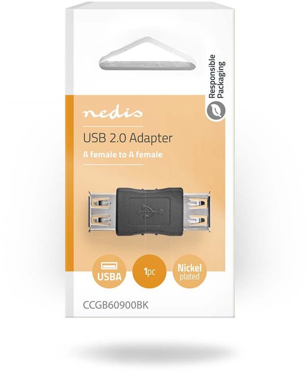 Προσαρμογέας USB 2.0 Θηλυκό-Θηλυκό Μαύρο