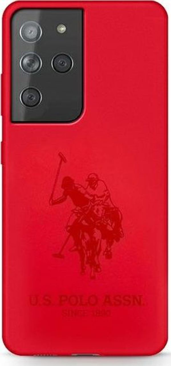 Θήκη U.S. Polo Silicone για Samsung Galaxy S21 Ultra, Κόκκινο Χρώμα